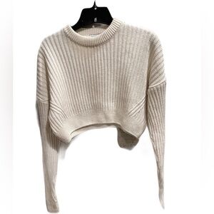 ❤️ URBAN OUTFITTERS CREAM RIBBED CROPPED SWEATER SIZE XS